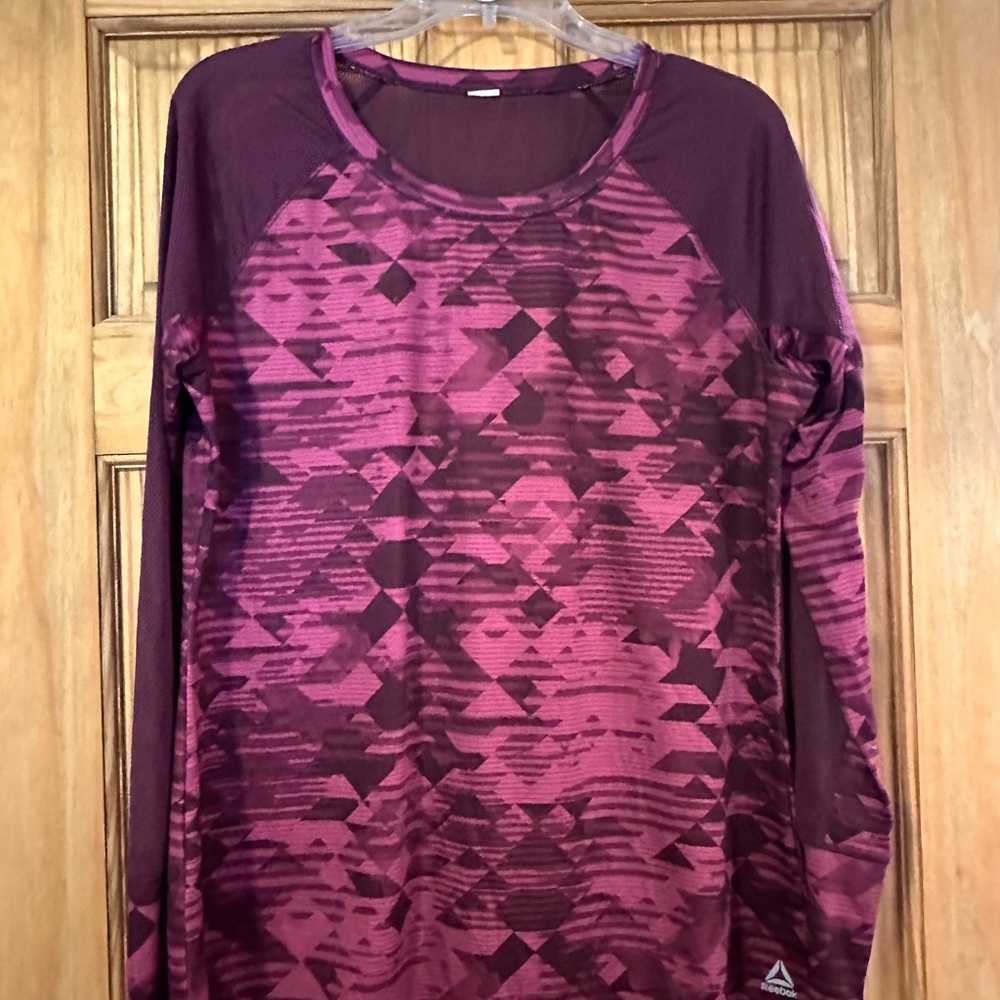 Purple Geometric Long Sleeve Top